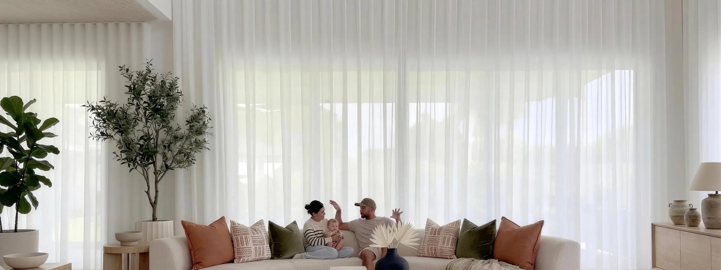 Semi sheer curtains offering a perfect balance of light and privacy for any room
