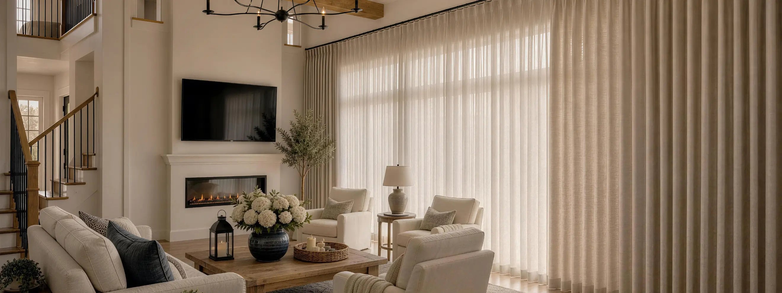 Linen curtains in breathable, natural fabrics, perfect for a relaxed and airy ambiance.