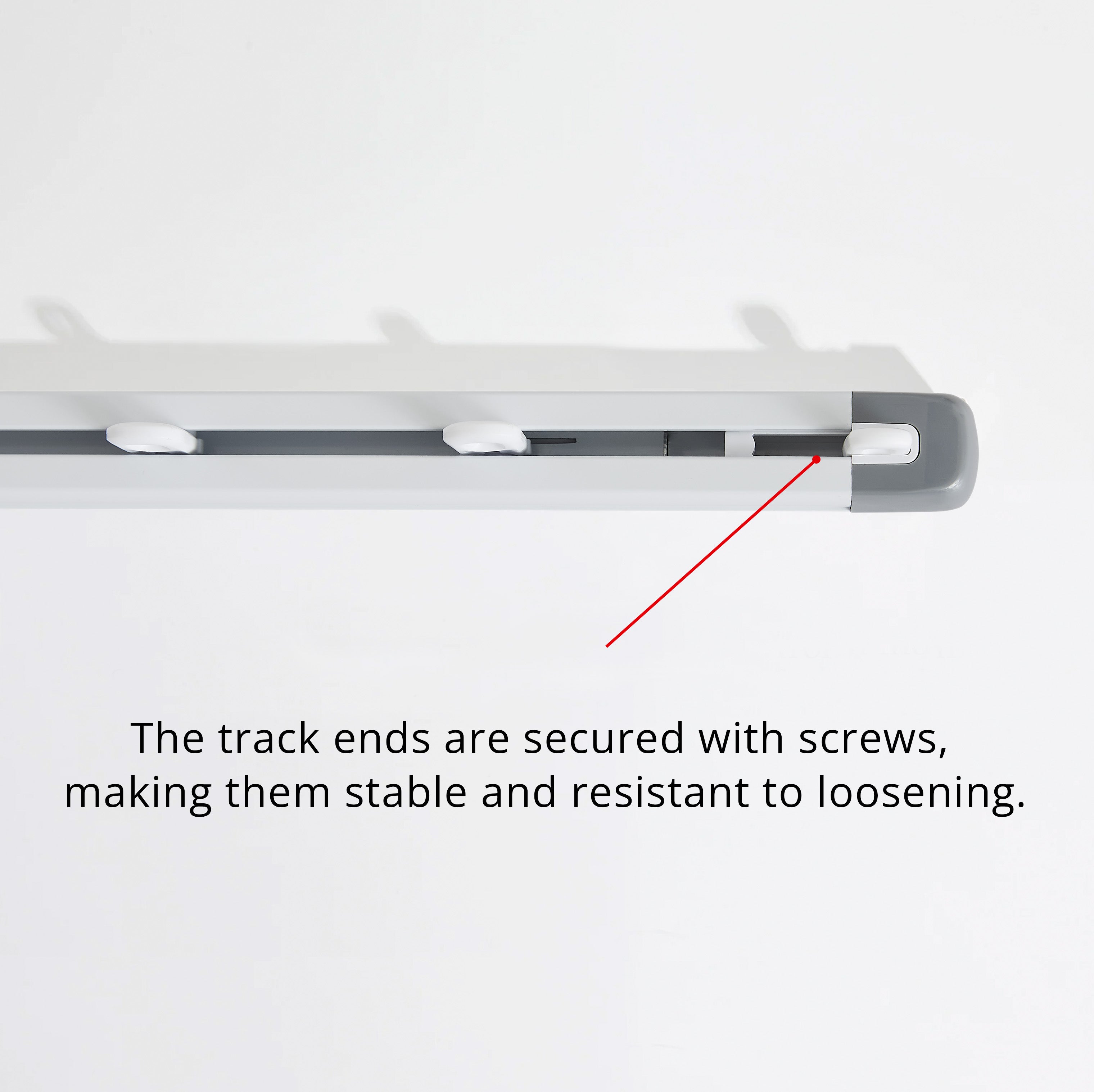 Riven 4 adjustable curtain track showcasing installation methods in a product image