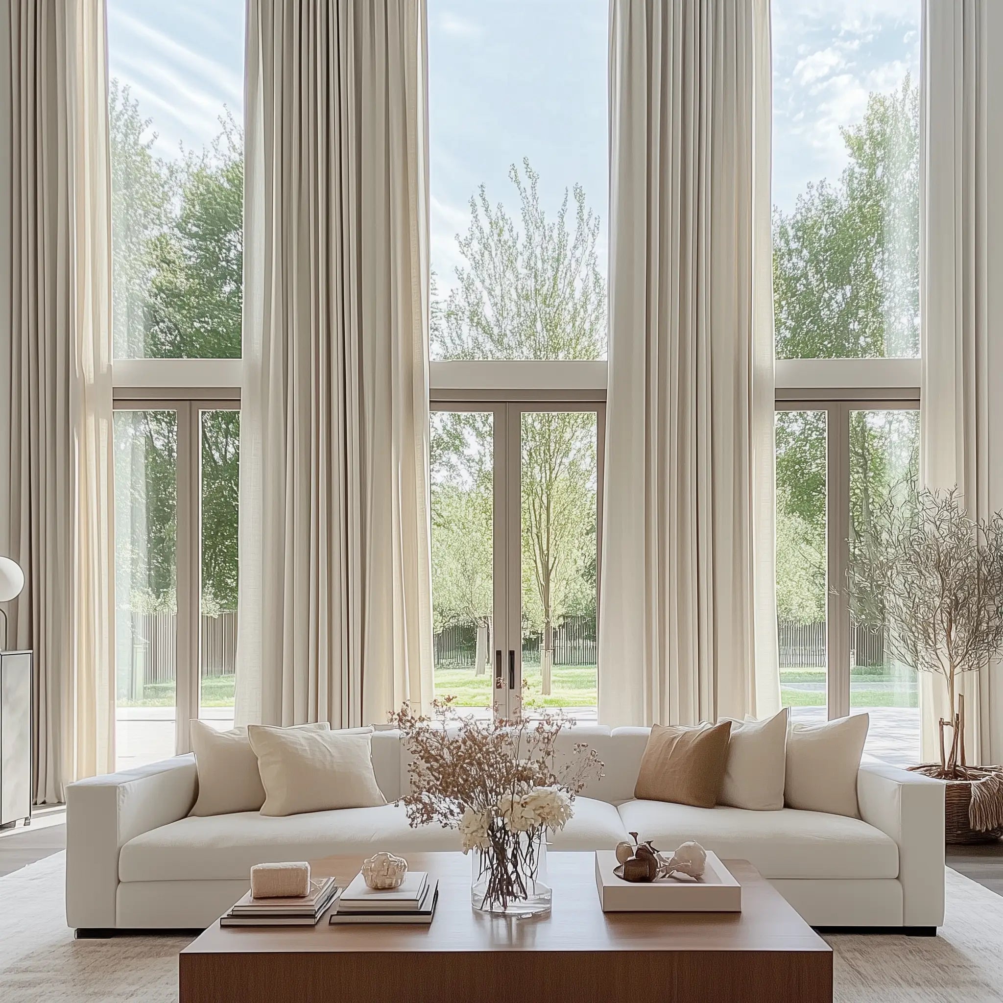 Elara Extra Long Linen Blend Curtains – Natural Elegance for Your Living Room