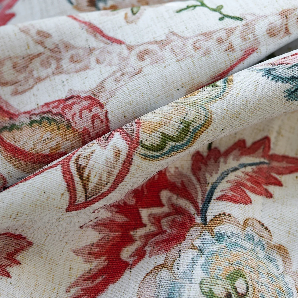 Ada Antique Garden Birds Linen Textured Blackout Roman Shades: Image detail_3 highlights the intricate antique garden birds details, premium linen textured fabric, reliable blackout performance and exquisite craftsmanship of the roman shade.