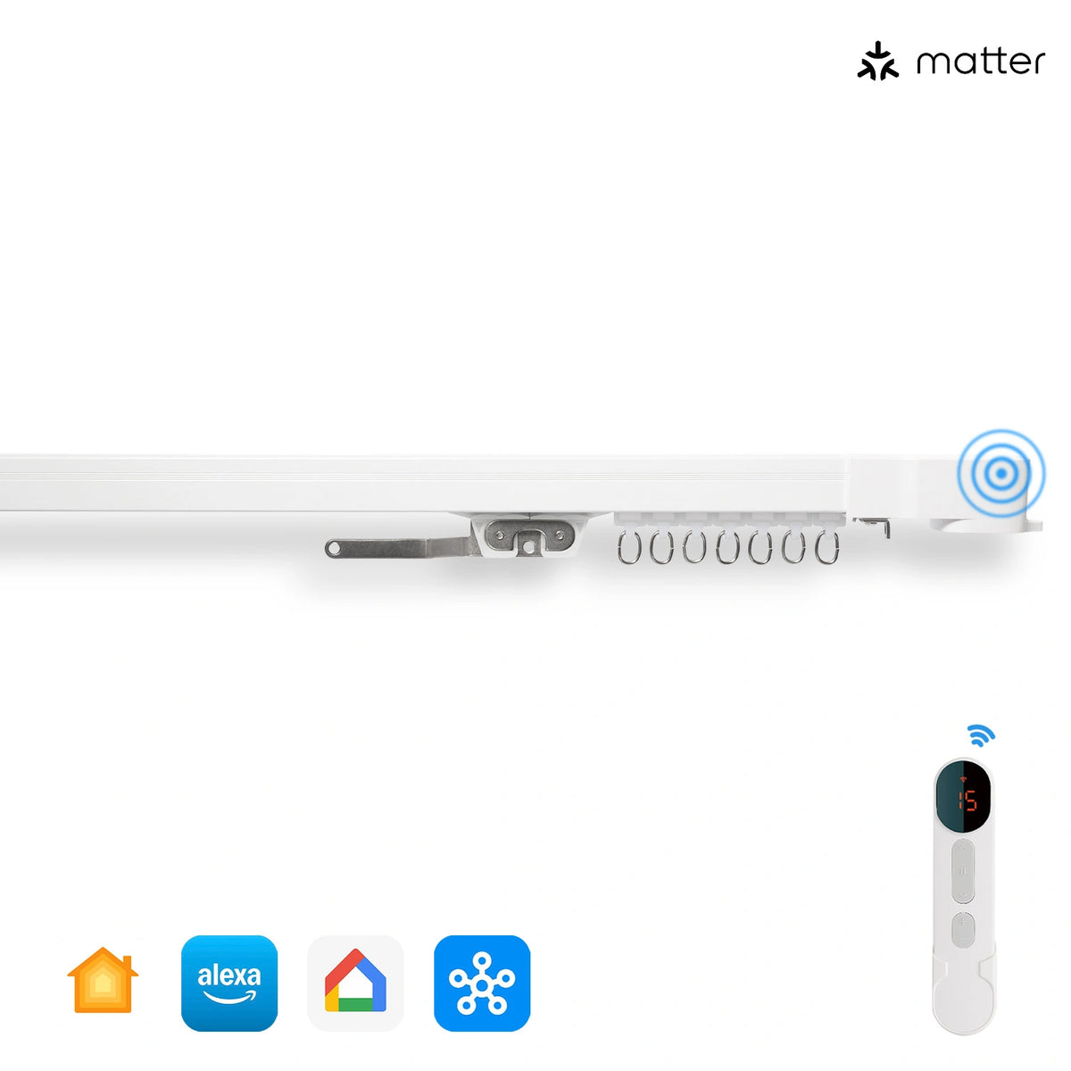 Aether Matter Rechargeable Smart Motorized Curtain Track