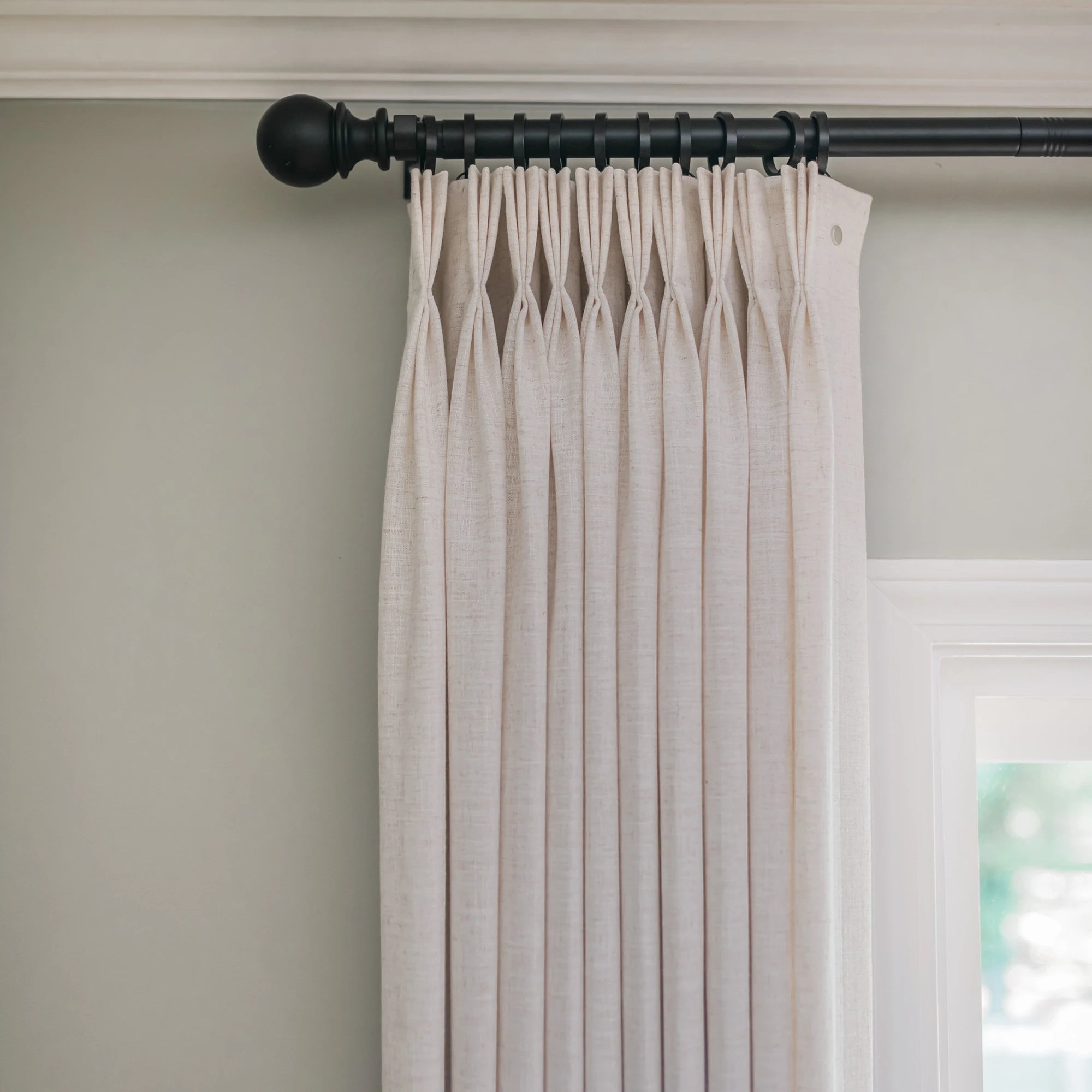 Amara extra long linen drapes for high ceilings in a bright living room
Light filtering extra long linen curtains for tall windows
Floor-to-ceiling linen drapes for two-story living room windows
Custom extra long curtains for large windows and high ceilings
Amara linen-blend drapes showing soft light filtering texture