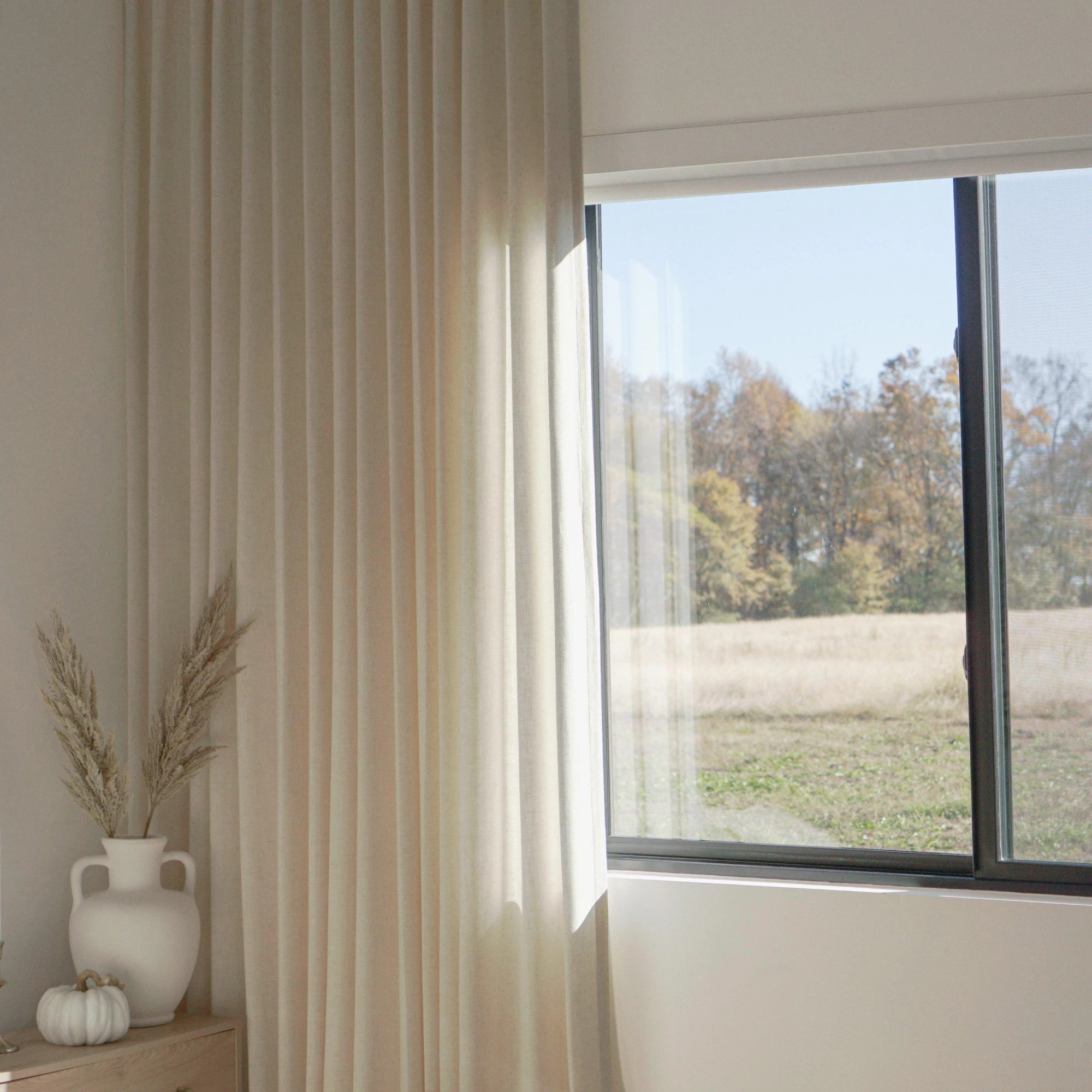 Amara Linen Curtains – Elegant Light-Filtering Drapes for Living Room & Bedroom