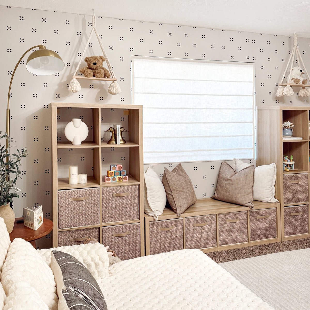 Amara Linen Roman Shades: Image of 1038-1-3 showcasing premium linen-blend roman shades with smooth tailored folds and natural textured finish