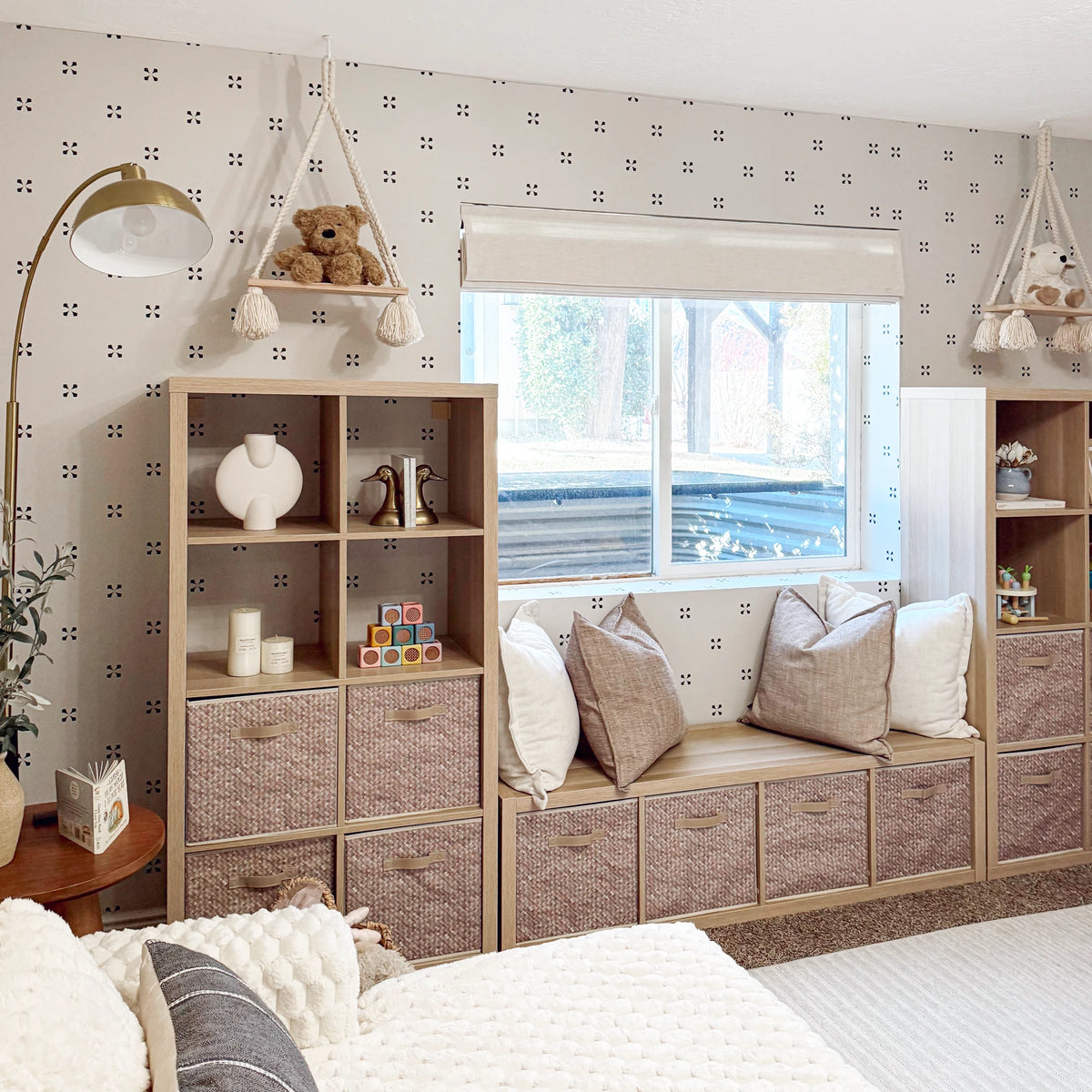 Amara Linen Roman Shades: Image of 1038-1-5 showcasing elegant linen-blend roman shades with soft tailored folds and natural textured home decor