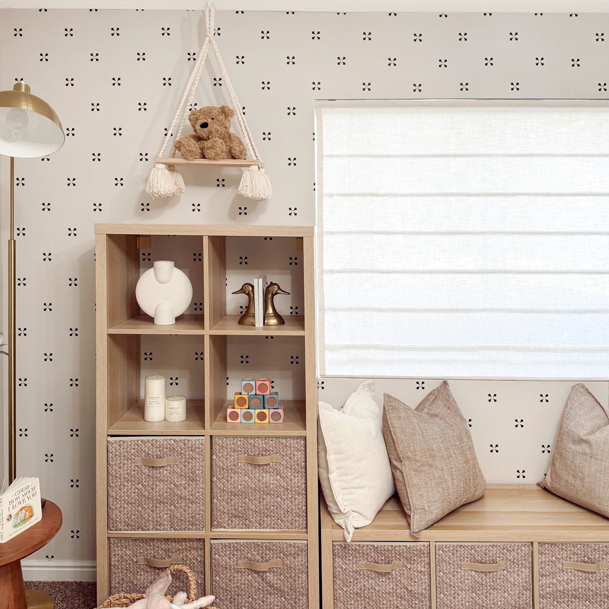 Amara Linen Roman Shades: Image of 1038-1-6 displaying classic linen-blend roman shades with soft tailored folds and warm natural home styling