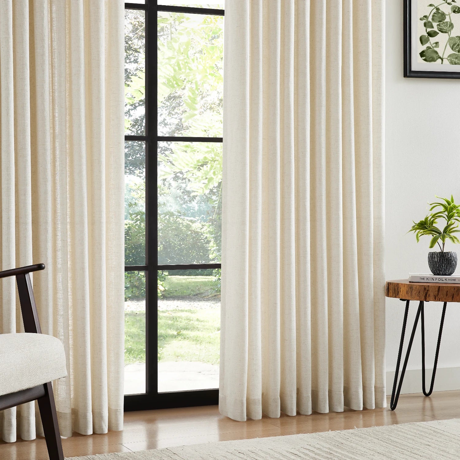 Amara Extra Long Linen Curtains – Elegant Light-Filtering Drapes