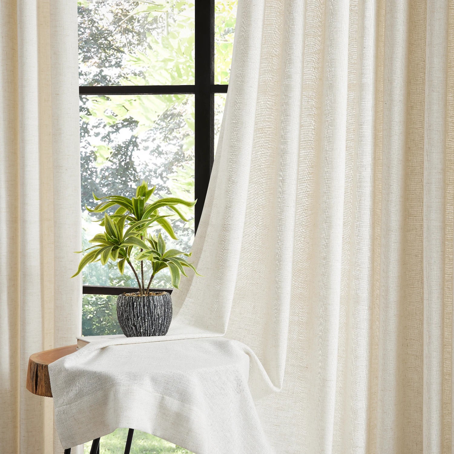 Amara Extra Long Linen Curtains – Elegant Light-Filtering Drapes