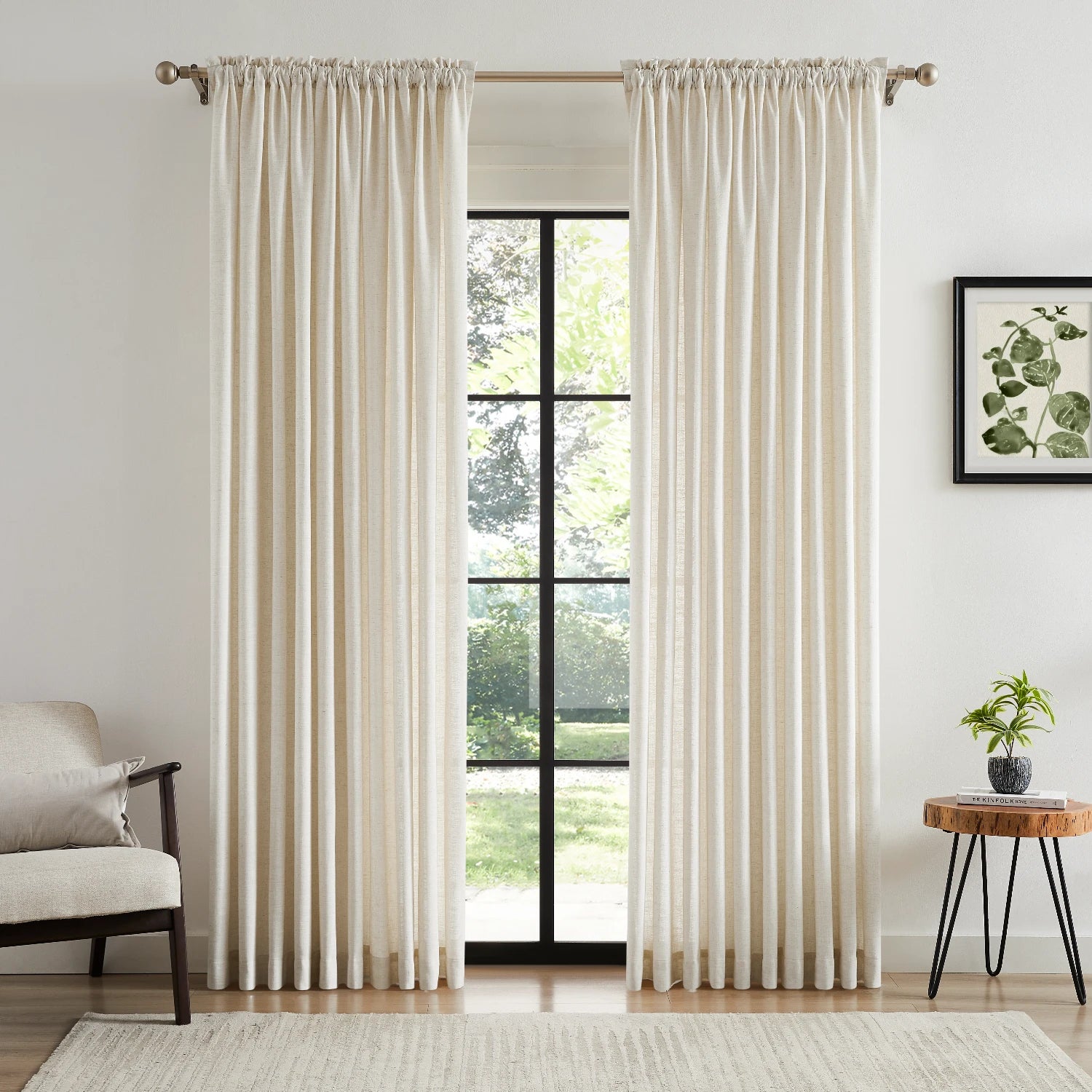 Amara extra long linen drapes for high ceilings in a bright living room
Light filtering extra long linen curtains for tall windows
Floor-to-ceiling linen drapes for two-story living room windows
Custom extra long curtains for large windows and high ceilings
Amara linen-blend drapes showing soft light filtering texture