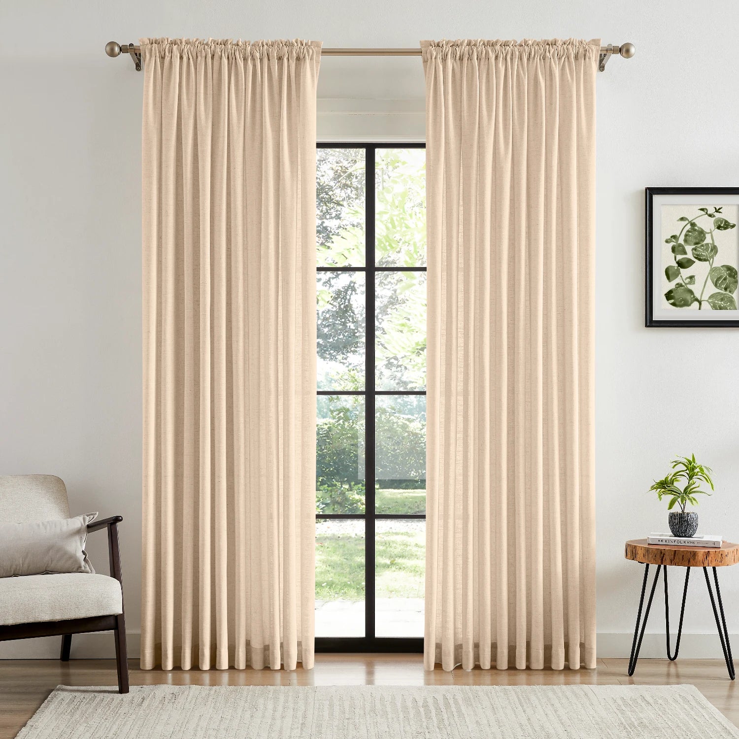 Amara Linen Curtains – Elegant Light-Filtering Drapes for Living Room & Bedroom