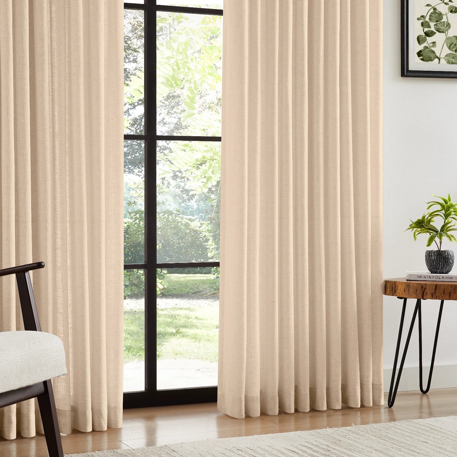Amara floor-to-ceiling linen light-filtering curtains 1038-3 showing curtain display