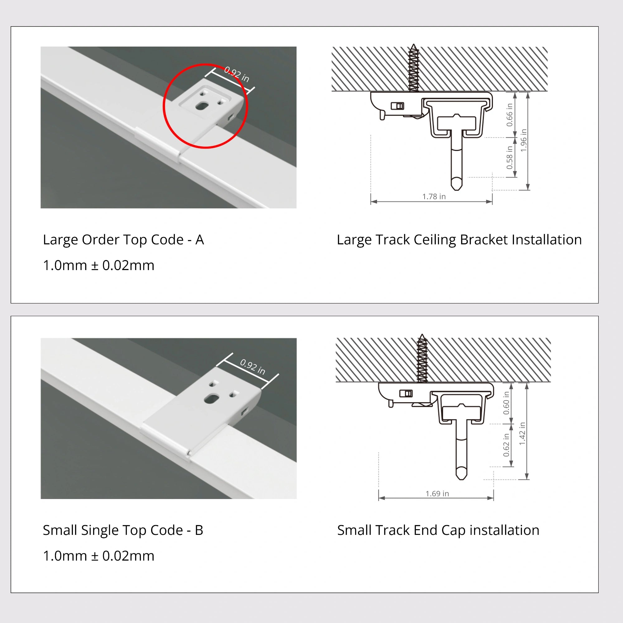 Arden 2302-60A_9 adjustable ripple fold curtain track showcasing installation tutorial in a product image