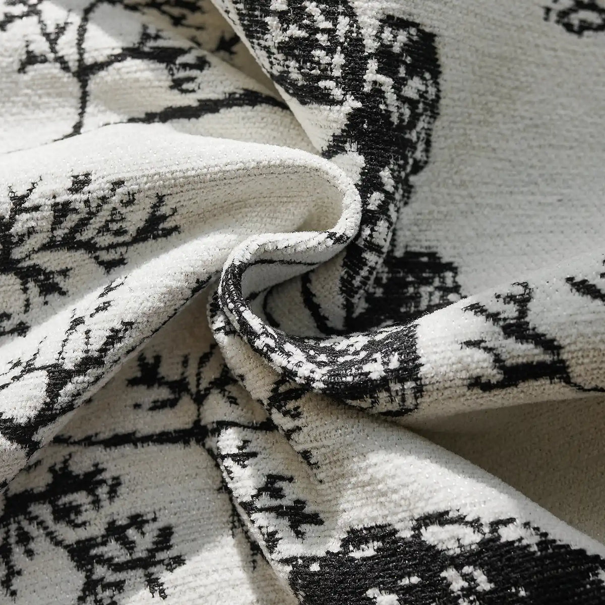 Arlina H-001_detail_3 black berry floral jacquard chenille blackout drapes showing intricate fabric pattern