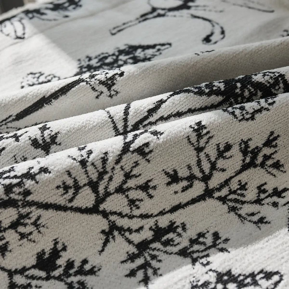 Arlina H-001_detail_4 black berry floral jacquard chenille blackout drapes showing intricate fabric pattern