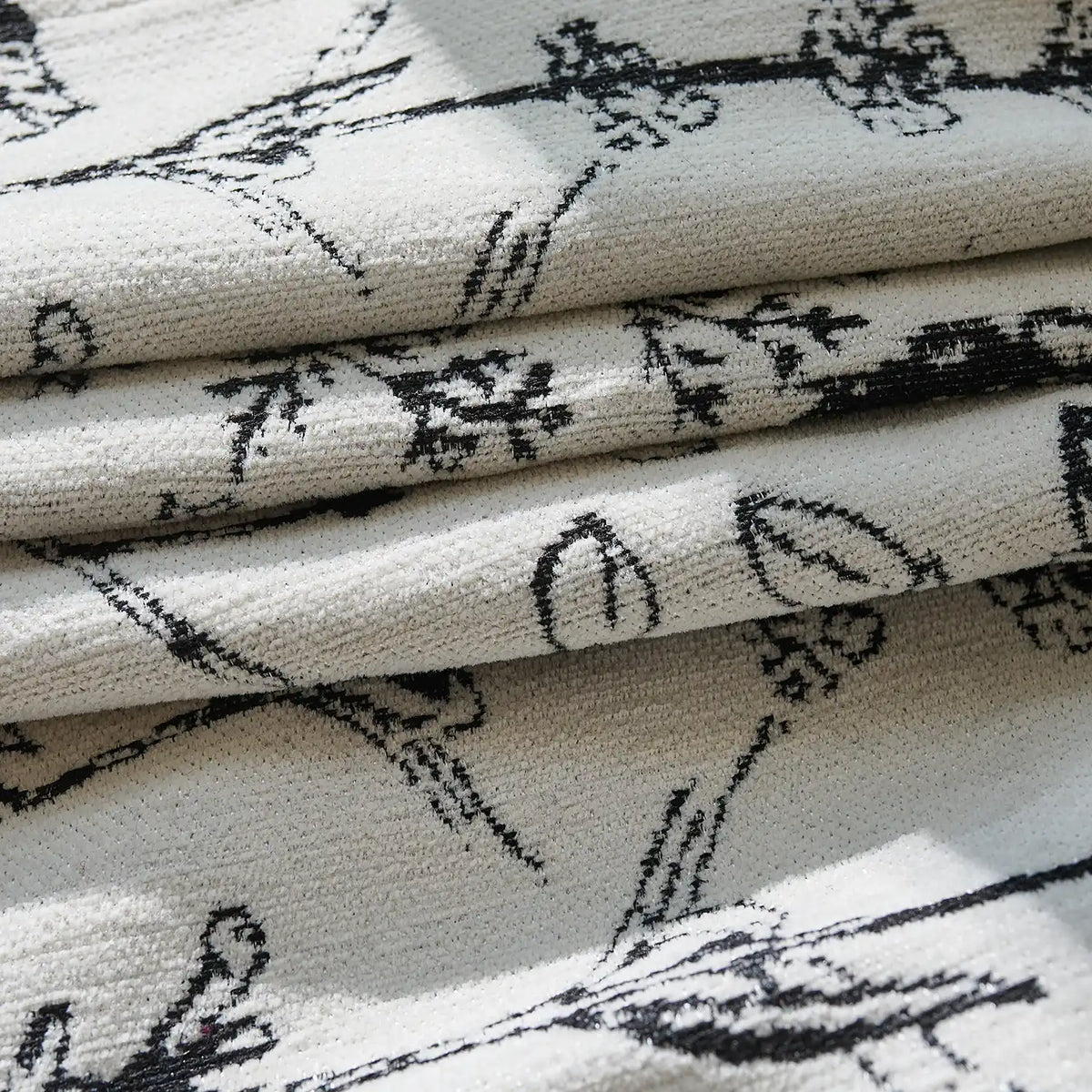Arlina H-001_detail_8 black berry floral jacquard chenille blackout drapes showing intricate fabric pattern