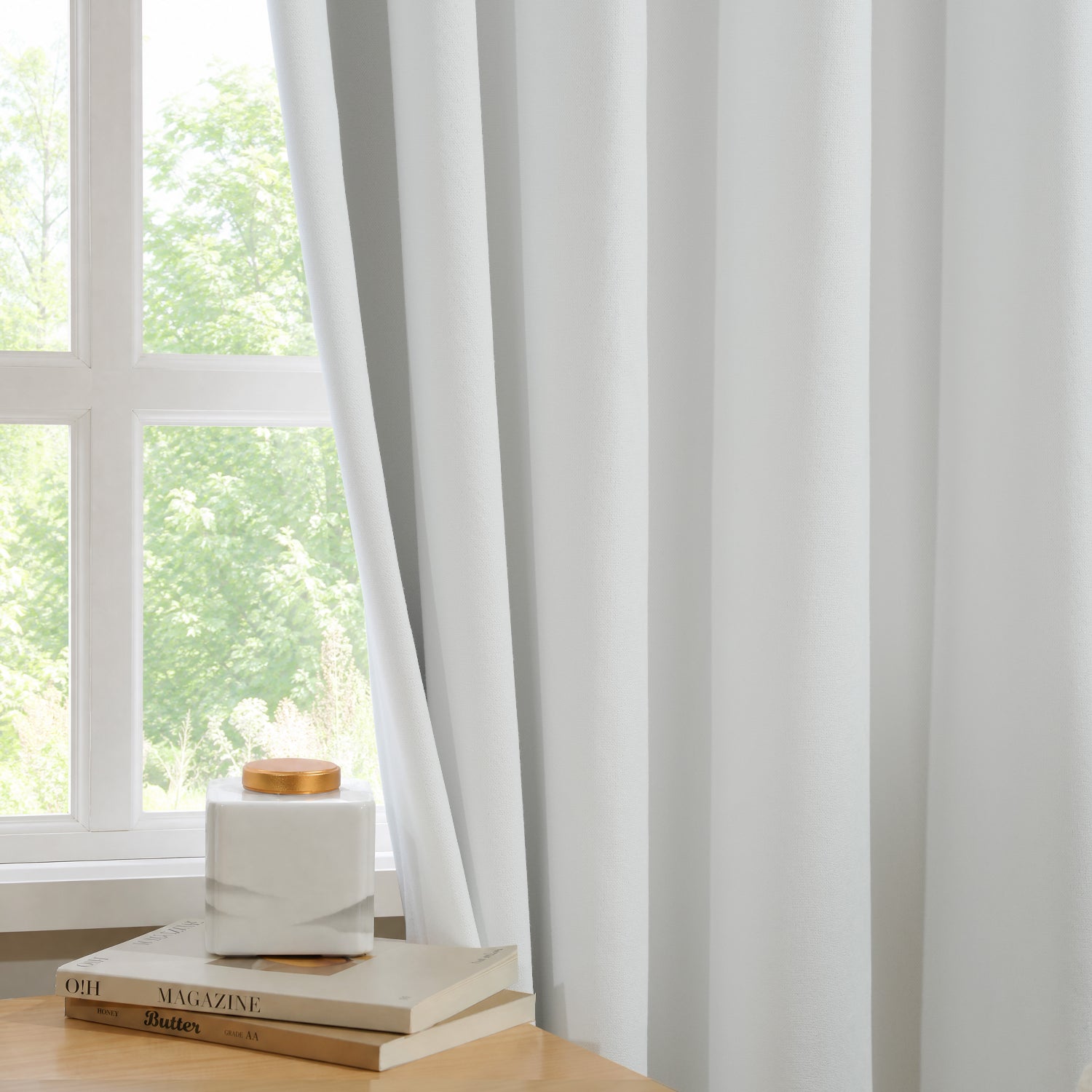 Melioraen Heathered Textured 100% Blackout Curtains