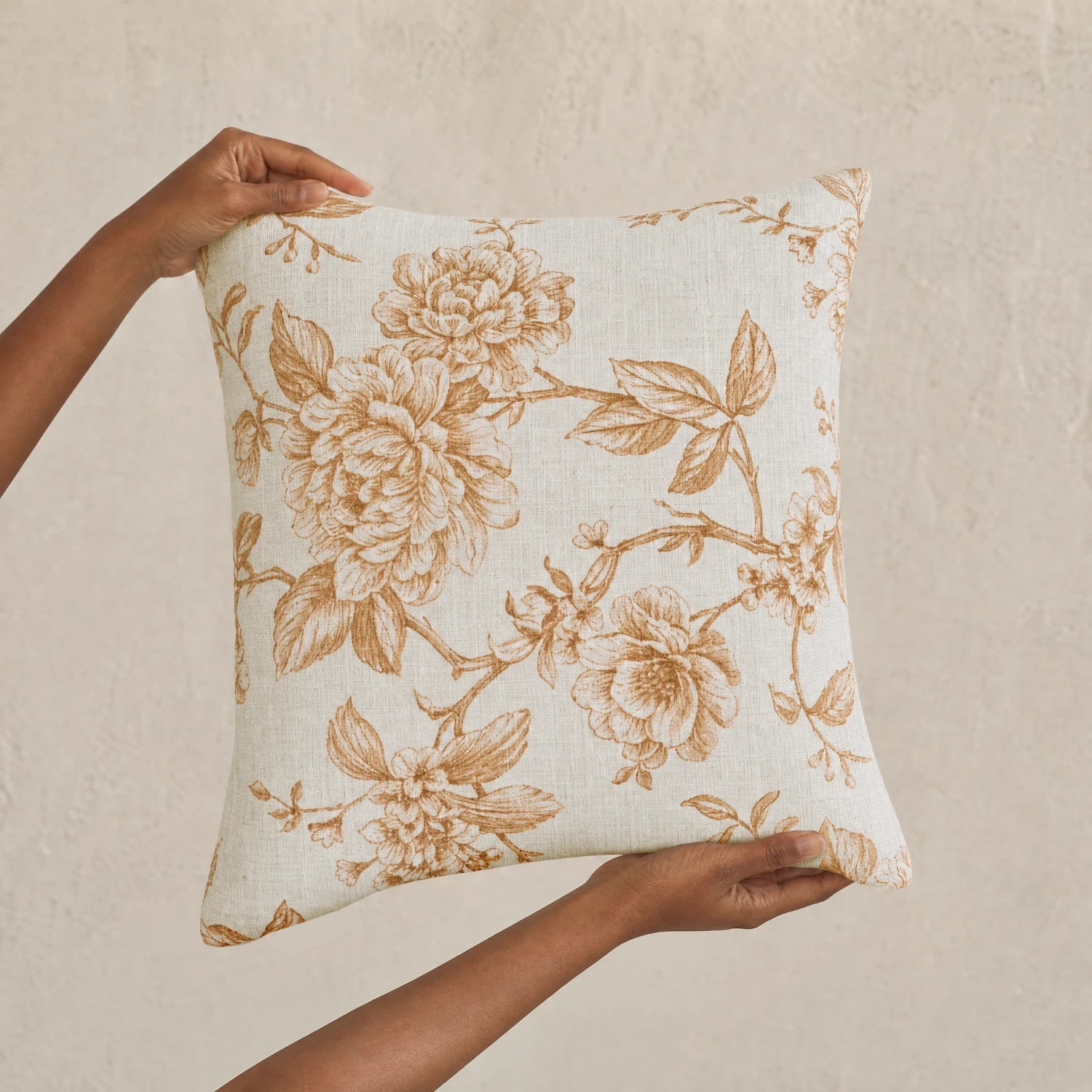 Aveline Vintage Floral Linen Pillow Cover