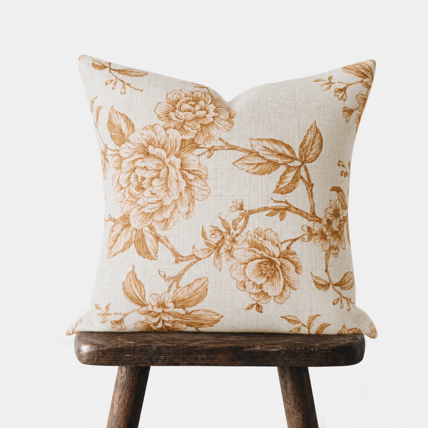 Aveline Vintage Floral Linen Pillow Cover
