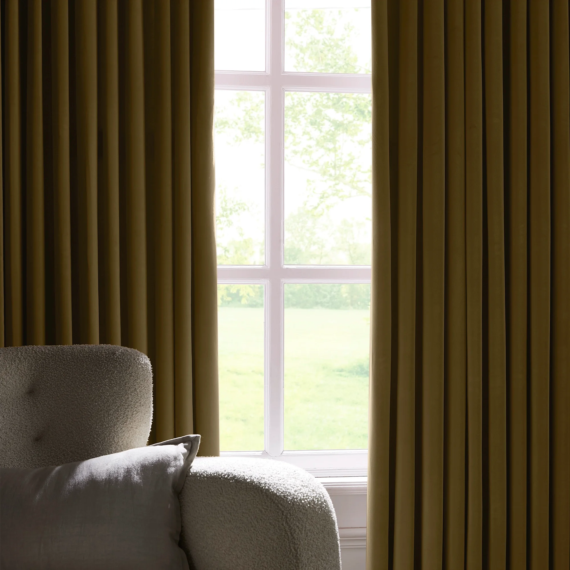 Calista Crystal Velvet Curtains - Luxurious Drapes add a touch of sophistication to your living room with premium texture and elegant visual appeal