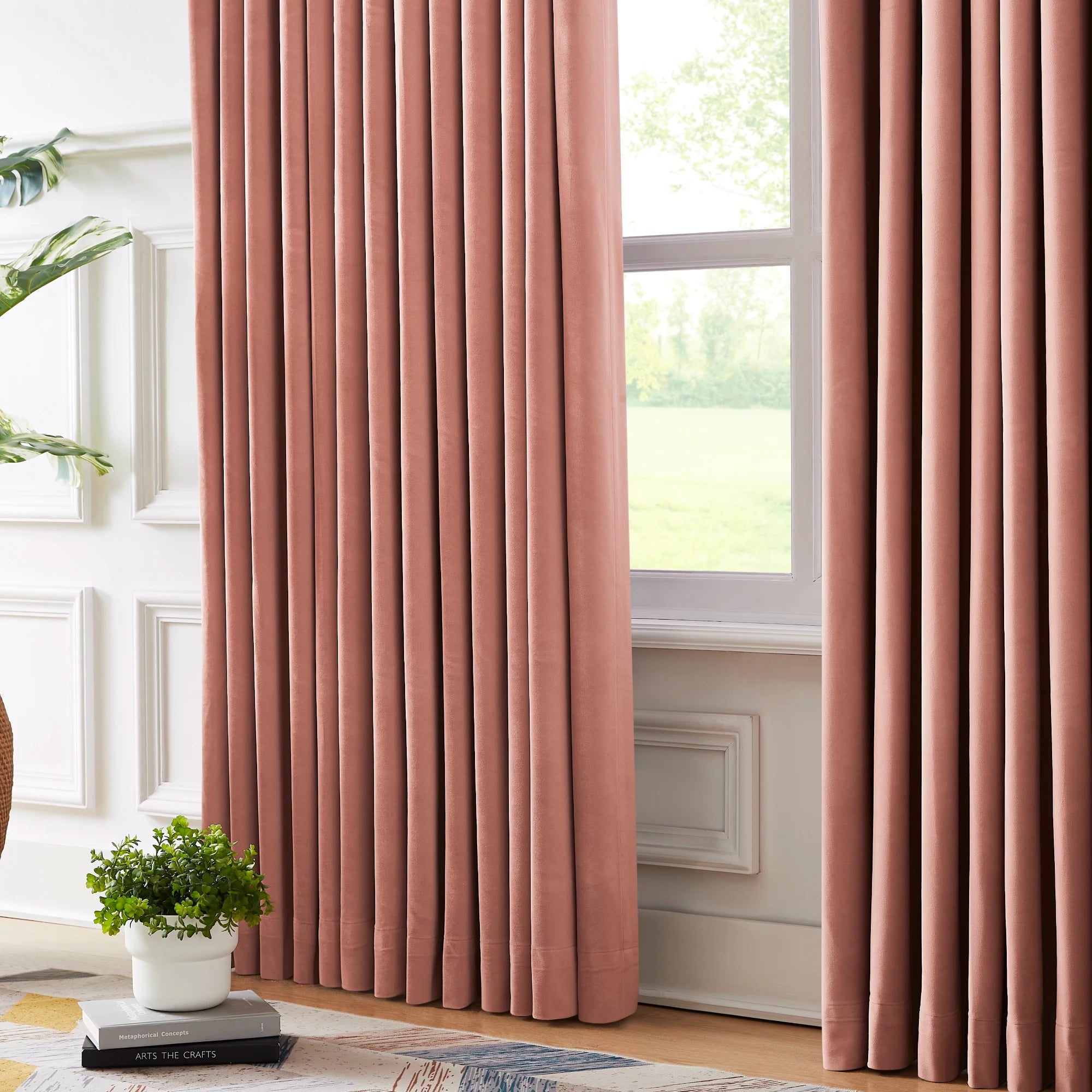Calista Crystal Velvet Curtains - Luxurious Drapes add a touch of sophistication to your living room with premium texture and elegant visual appeal