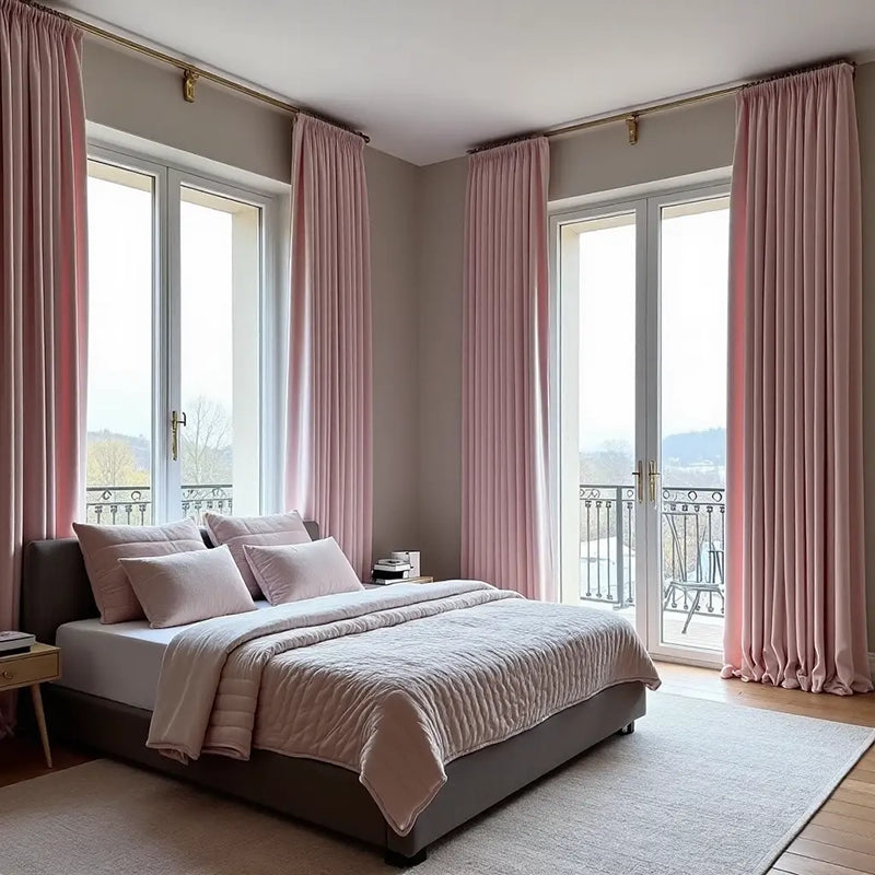 Calista Crystal Velvet Curtains - Luxurious Drapes for Living Room and Bedroom