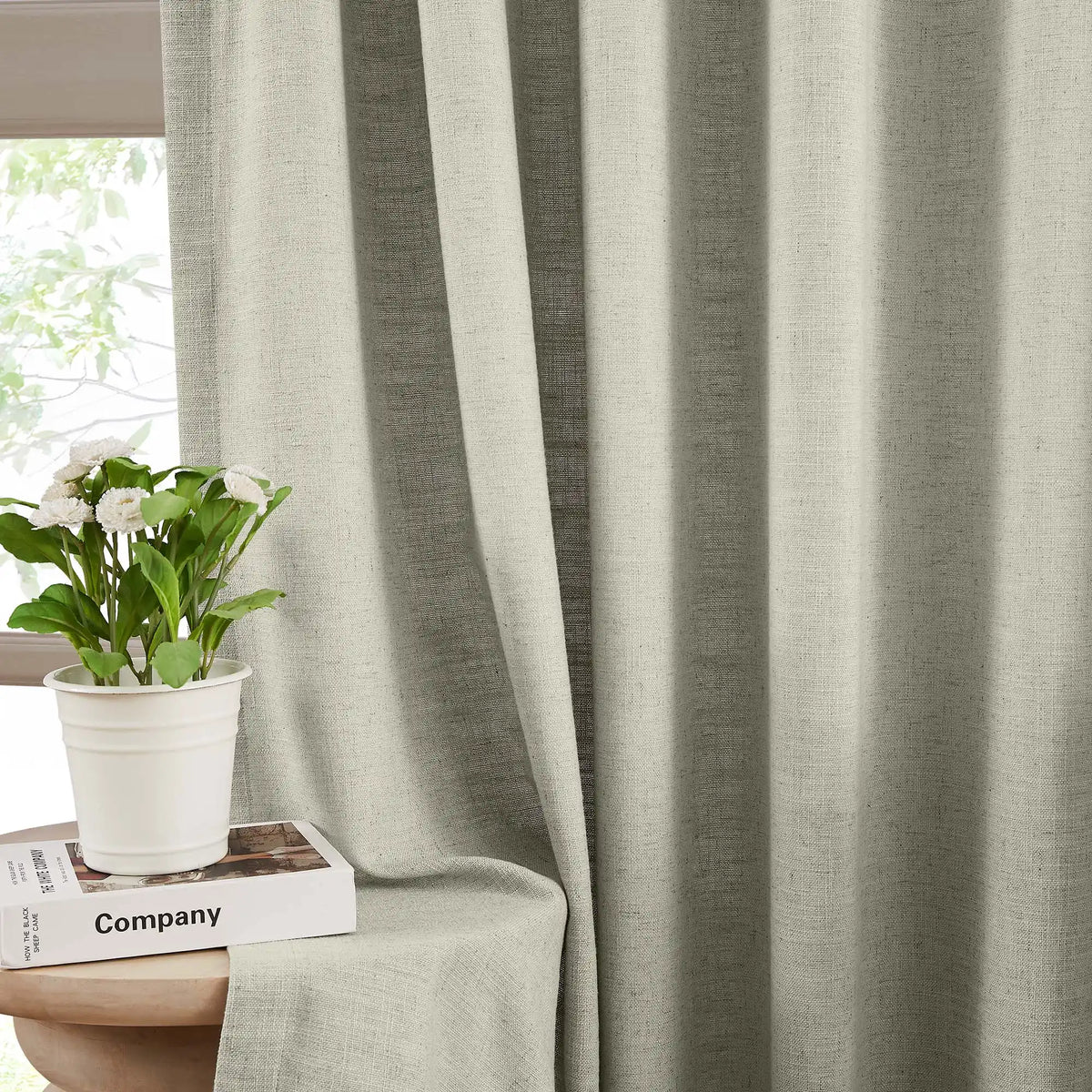 Caryss 9151-3 linen-blend curtains soft textured drapes showcased in scene 3 product view