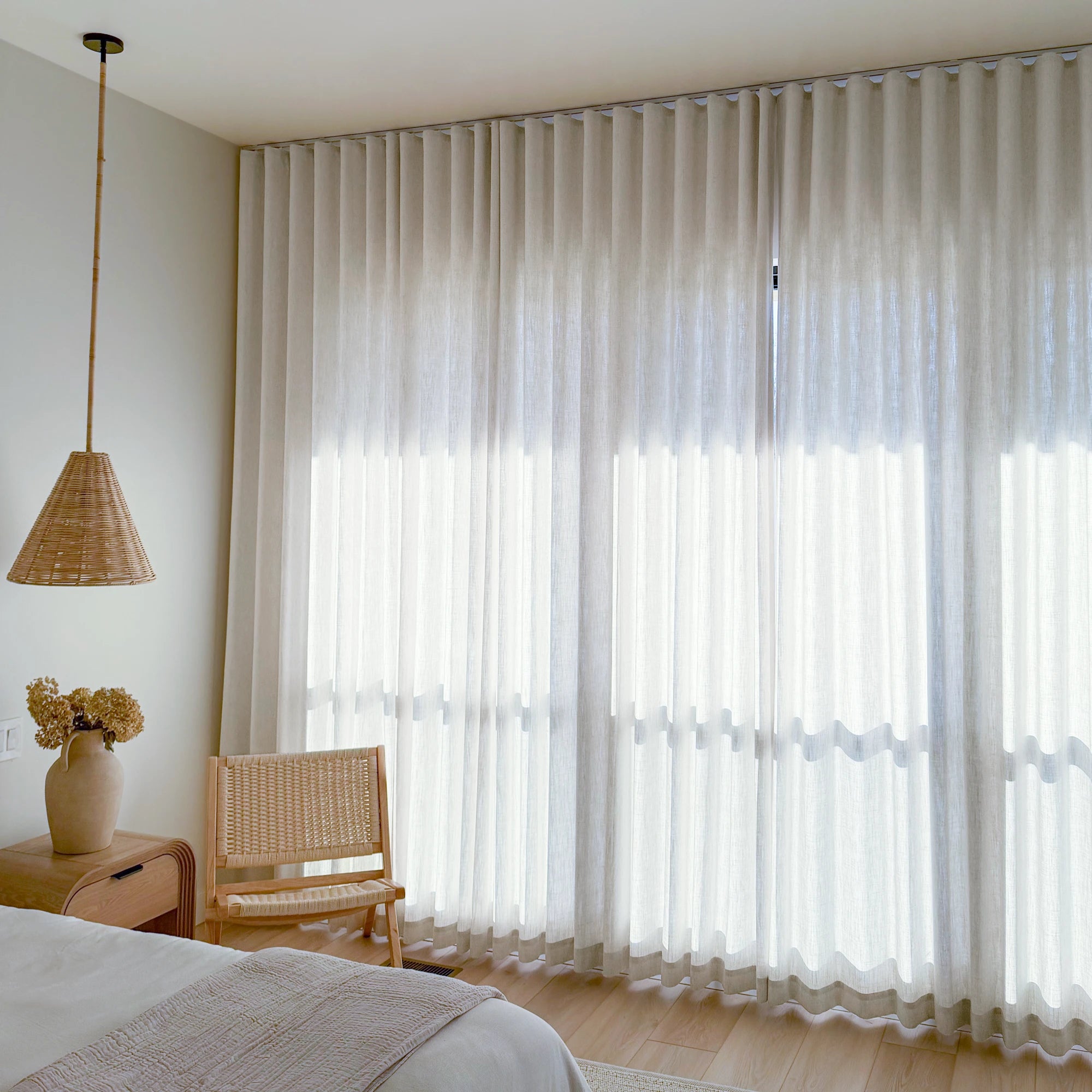 Celina Linen Curtains – Floor-to-Ceiling Ripple Fold 8823-2-9 showcasing premium floor-to-ceiling ripple fold linen curtains with soft natural light in modern interior