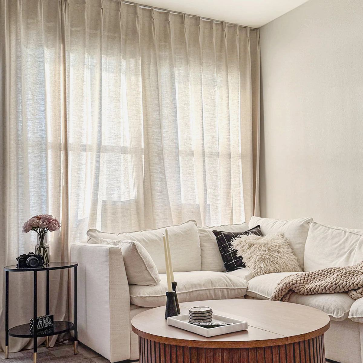 Celina floor-to-ceiling linen curtains 8823-2-3_1 showcasing elegant drapes in spacious modern residential interiors