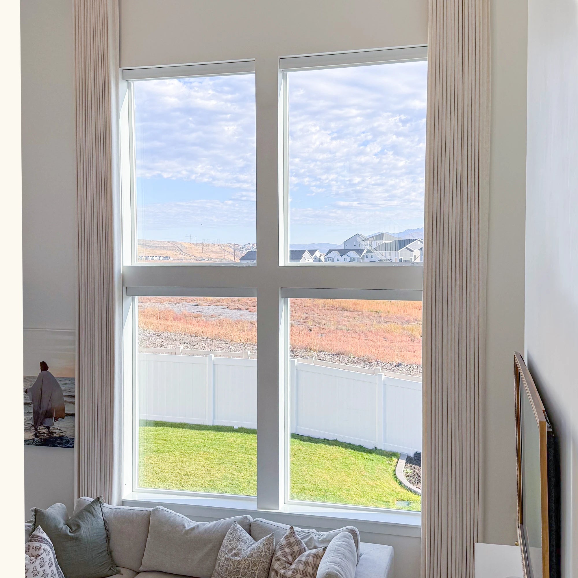 Celina floor-to-ceiling extra-long linen drapes 8823-2-2 designed for spacious sophisticated interiors