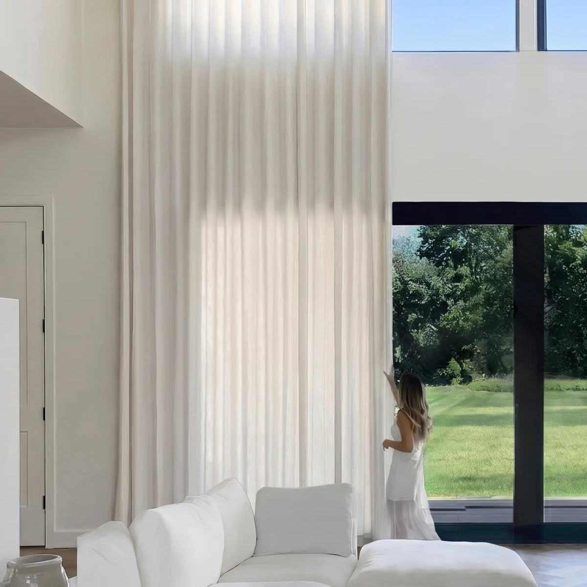 Celina Extra Wide Linen Curtains for Large Windows - Elegant Linen Drapes
