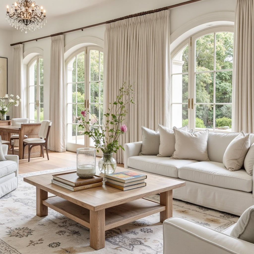 Celina extra wide linen curtains for large windows Room-1 showcasing elegant linen drapes in spacious modern living room