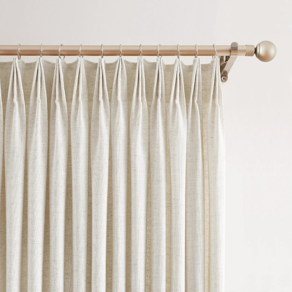 Celina linen curtain fabric detail for tall oversized windows