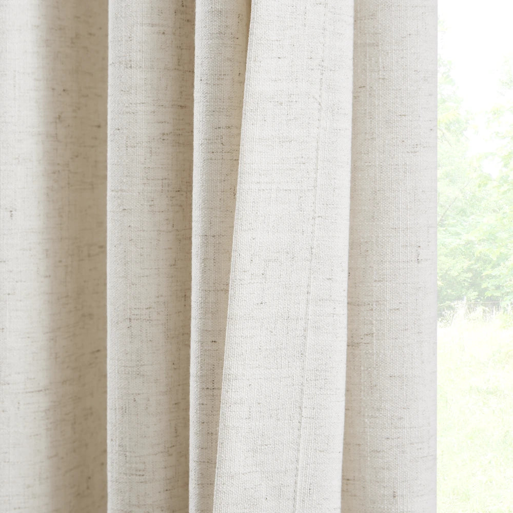 Celina 8823-2 soft breathable floor-to-ceiling pure linen curtain display