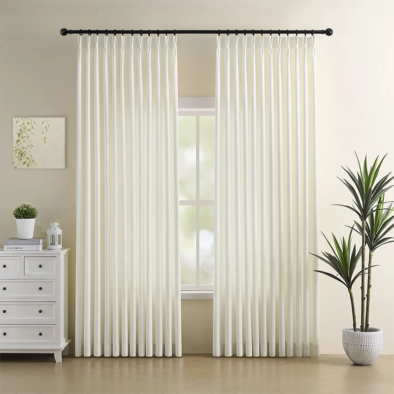 Celina Linen Curtains – Floor-to-Ceiling Ripple Fold 8823_scene_1 showcasing elegant floor-to-ceiling ripple fold linen curtains bathed in soft natural light in a contemporary living space