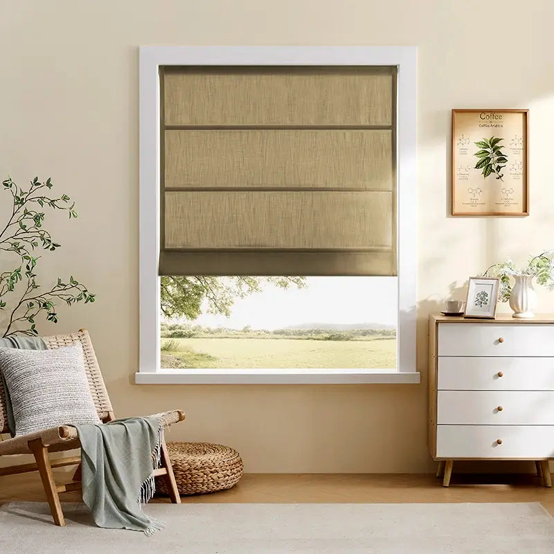 Celina 8823-20_scene_1 roman shades – elegant pleated drapes for kids room showcasing neat fold and soft window styling