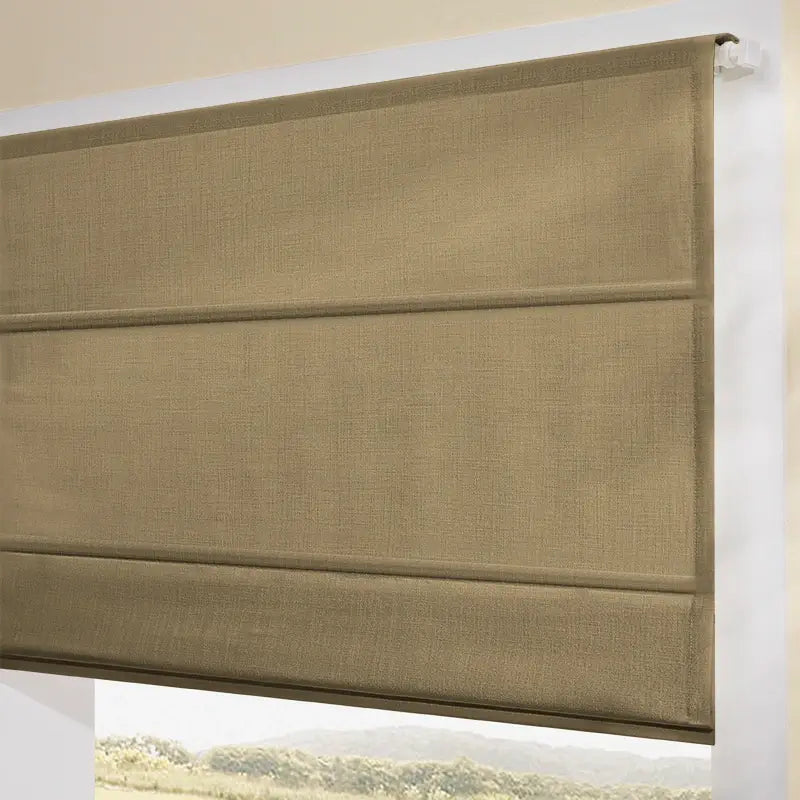 Celina Roman Shades – Elegant Pleated Drapes: Image of 8823-20_scenel_6 displaying elegant pleated window shades with neat folds and premium linen-blend texture
