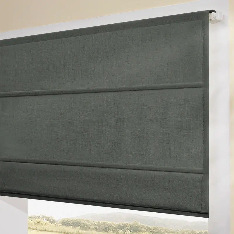 Celina Roman Shades – Elegant Pleated Drapes: Image of 8823-26_scenel_6 showcasing elegant pleated roman shades with tailored folds and premium textured fabric