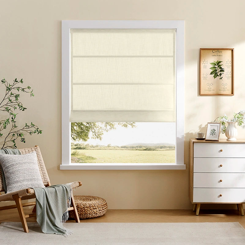 Celina 8823-2 elegant pleated roman shades scene 1