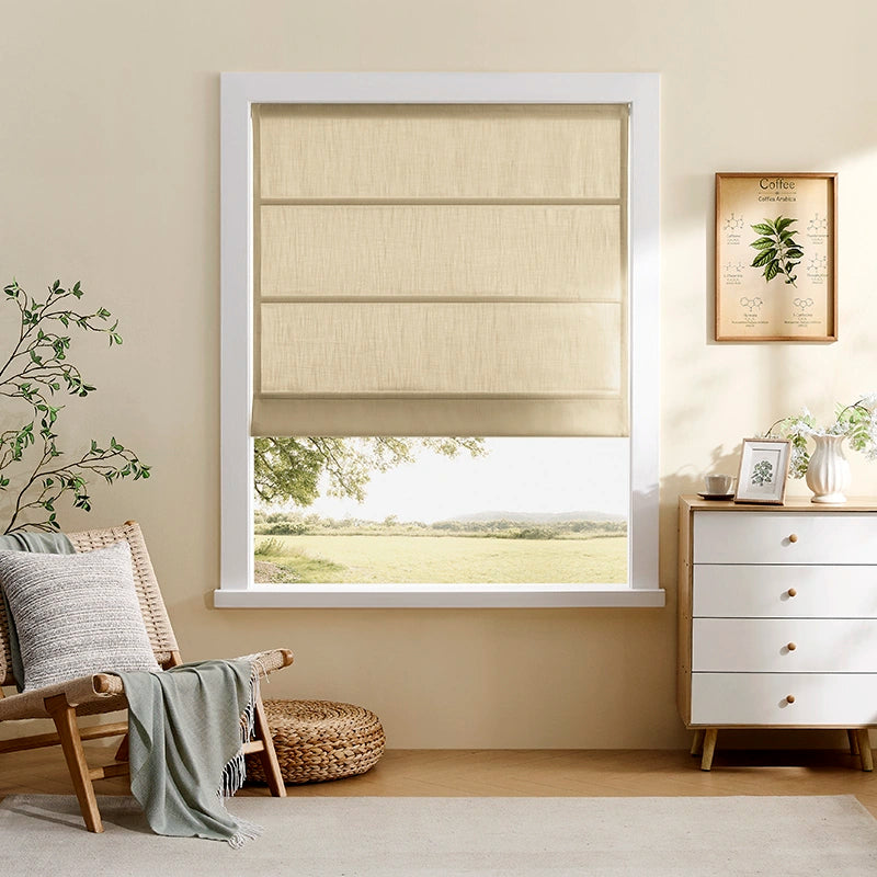 Celina 8823-5 elegant pleated roman shades safe window drapes for kids room scene 1