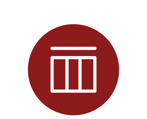 Translation missing: en.White icon of a three-bar menu on a red circle background