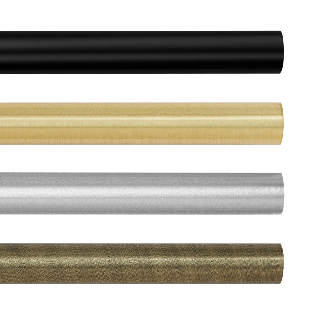 Collins Single Decorative Custom Curtain Rods Rods-2, detailed view showcasing individual decorative custom curtain rods available in different colors