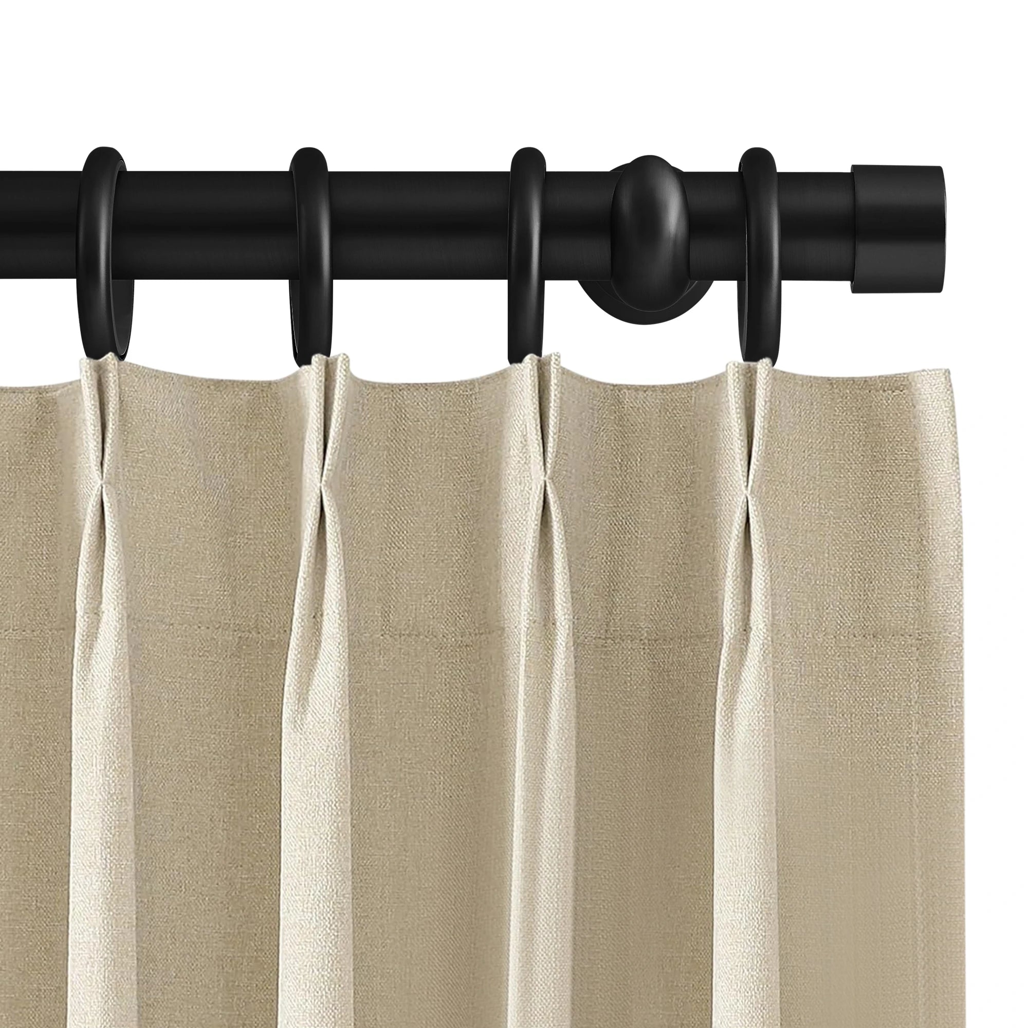 Collins Single Decorative Custom Curtain Rods Rods-4, detailed view showcasing the decorative custom curtain rod together with its complementary accessories