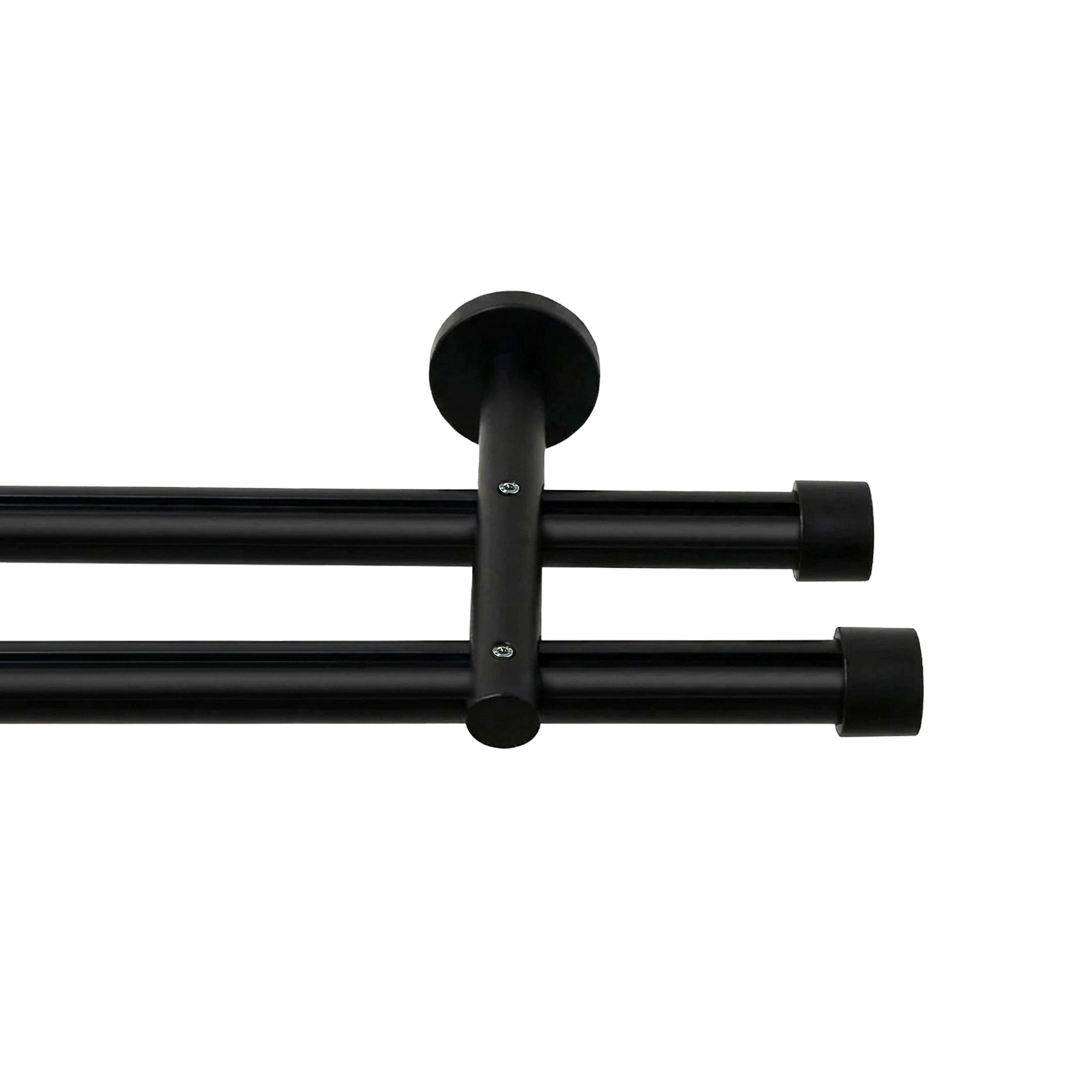Darian double custom traverse curtain rod Rod-13, detailed view showcasing the curtain rod in a functional home setting