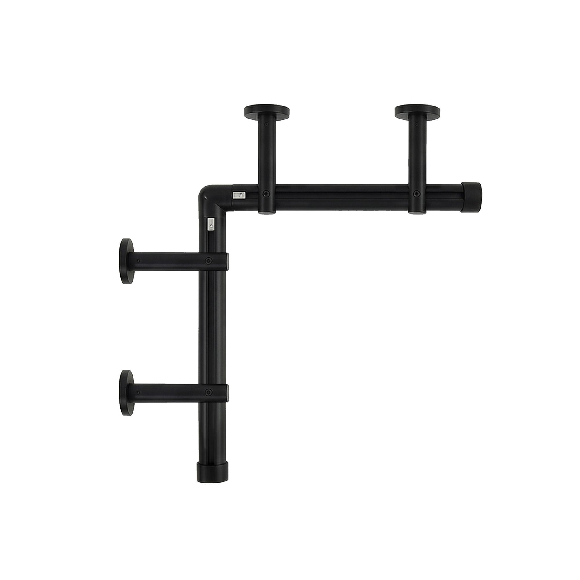 Darian single custom traverse curtain rod for corner windows measure-2, showcased to display the curtain rod design and functionality