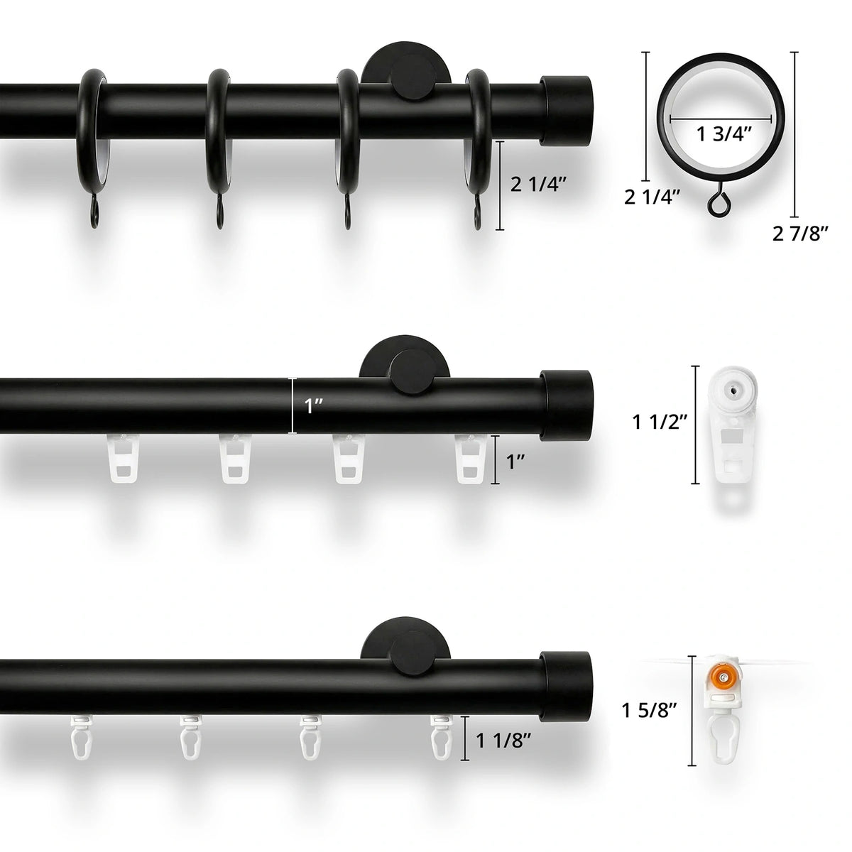Darian Single Custom Traverse Curtain Rod