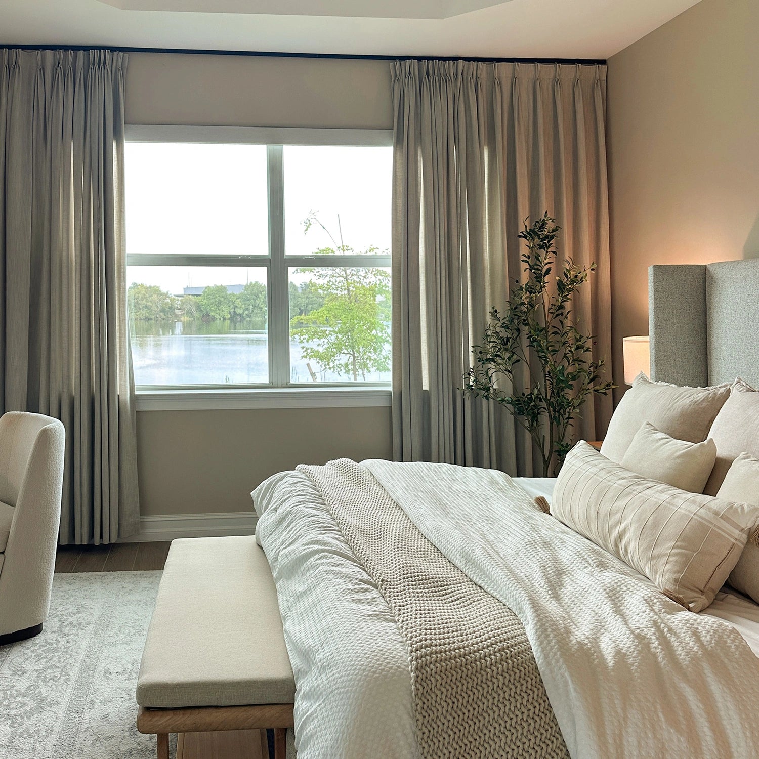 Delsia Linen-Rich Light Filtering Curtains – Natural Slub Texture Drapes for Living Room & Bedroom