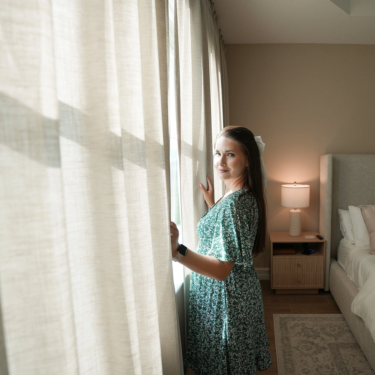 Delsia Linen-Rich Light Filtering Curtains – Natural Slub Texture Drapes for Living Room & Bedroom