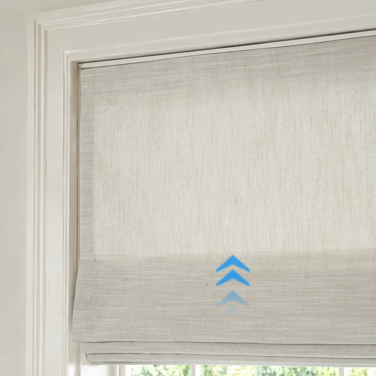 Delsia Smart Motorized Linen Blend Light Filtering Roman Shades