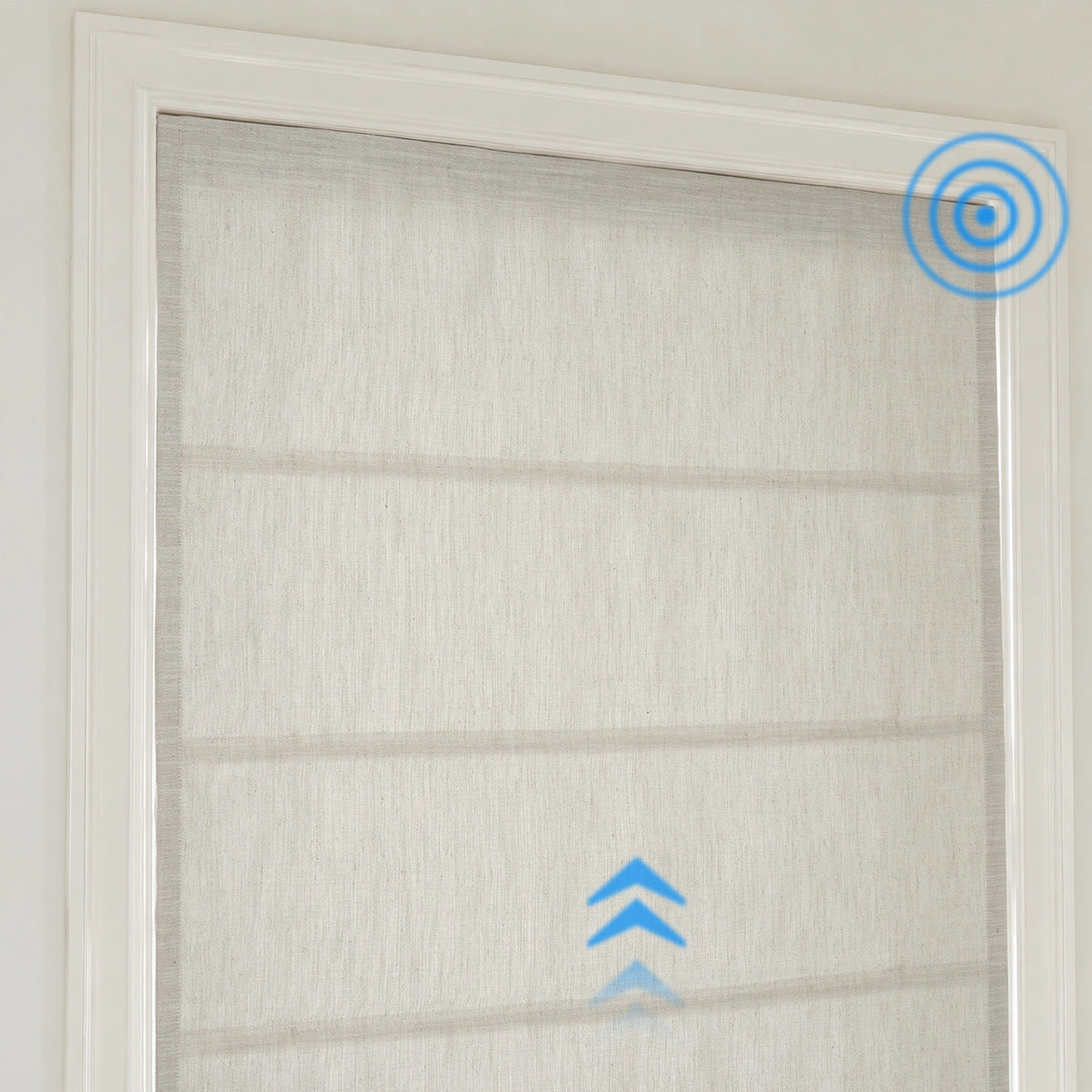 Delsia Smart Motorized Linen Blend Light Filtering Roman Shades